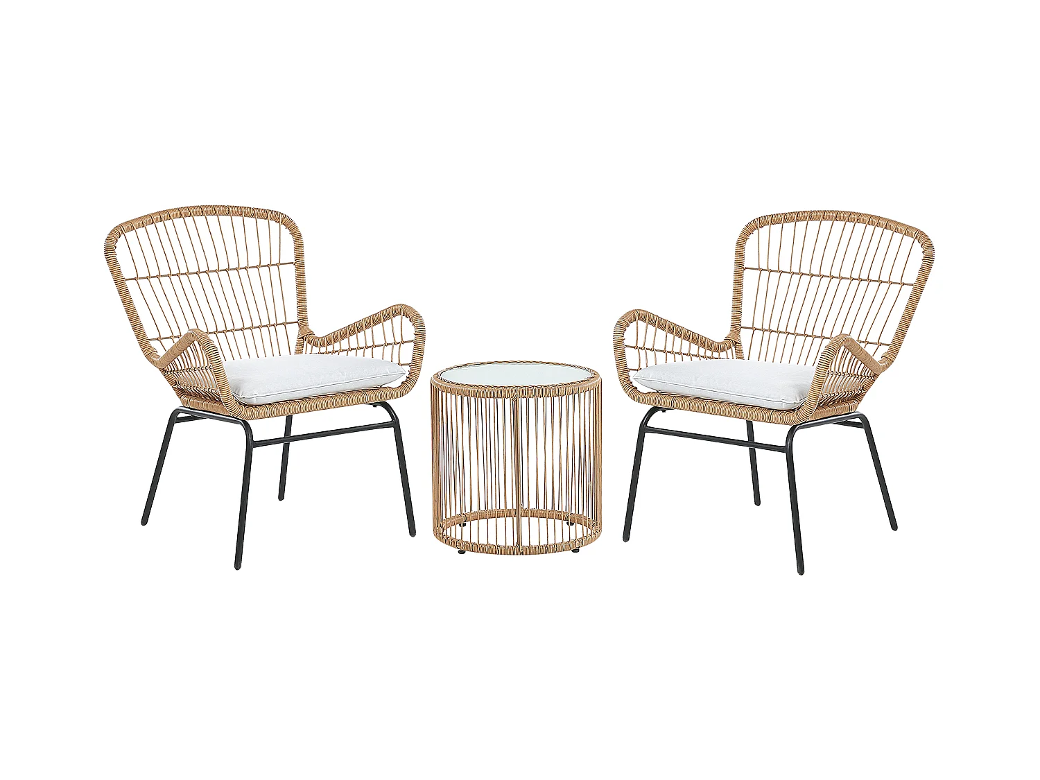 Set bistrot con cuscini LABICO Marrone chiaro
