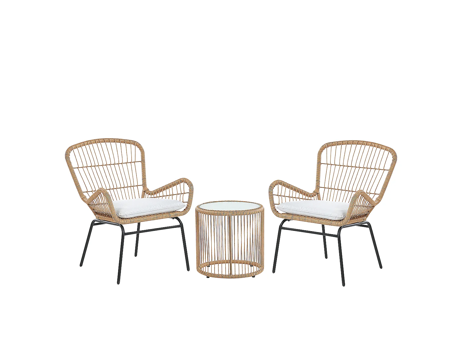Set bistrot con cuscini LABICO Marrone chiaro