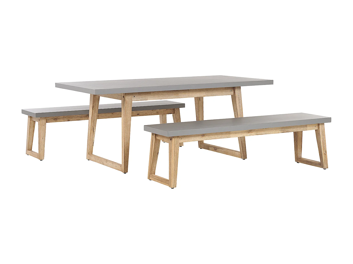 Salle à manger de jardin avec bancs 6 places ORIA Béton Gris