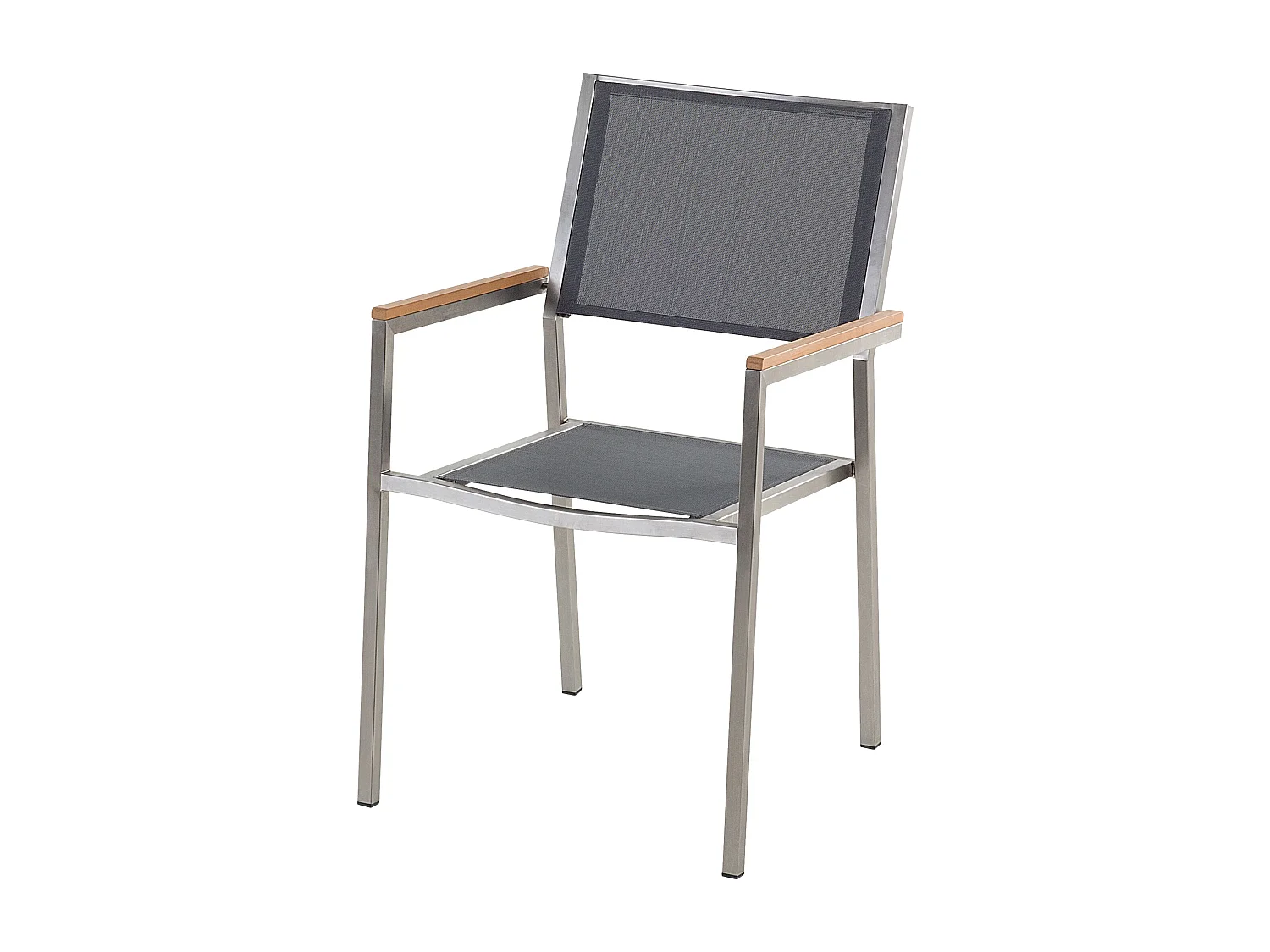 Set da pranzo da giardino 6 posti GROSSETO Piastra tripla Basalto fiammato Nero/ Grigio