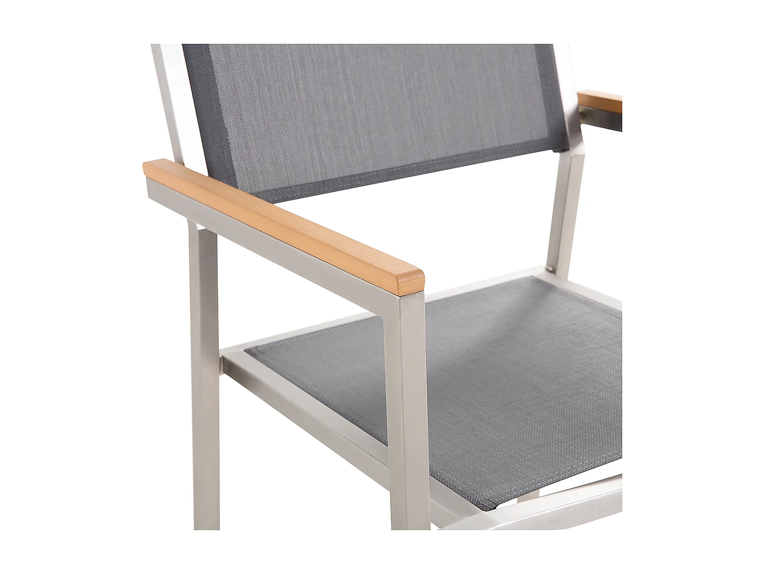 Set da pranzo da giardino 6 posti GROSSETO Piastra tripla Basalto fiammato Nero/ Grigio