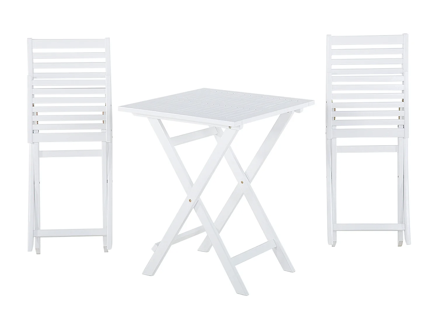 Ensemble pour bistro avec coussins Pliant FIJI Acacia Blanc