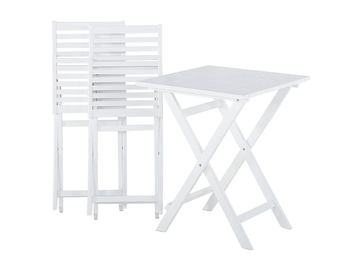 Ensemble pour bistro avec coussins Pliant FIJI Acacia Blanc
