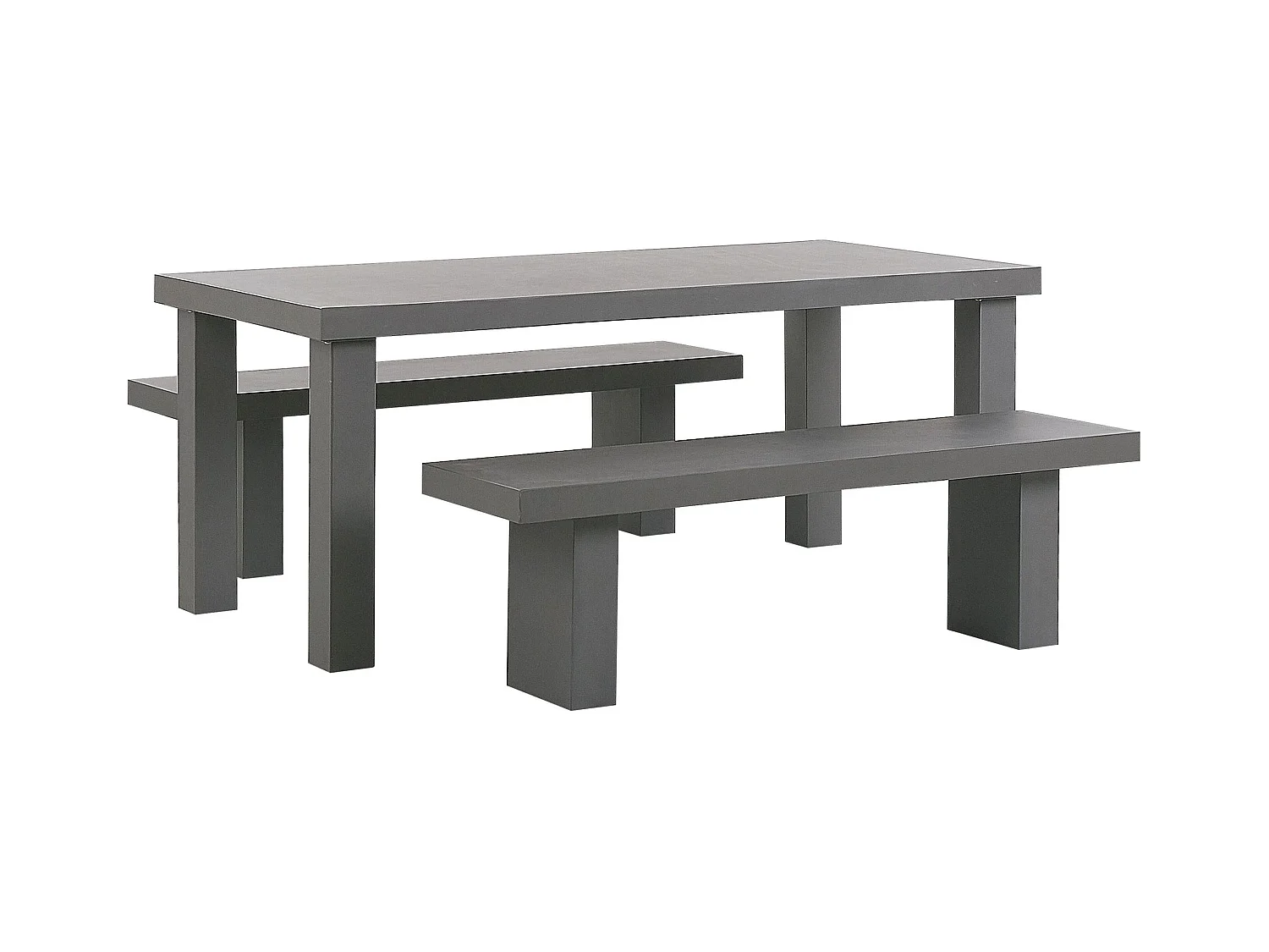Salle à manger de jardin avec bancs 4 places TARANTO Béton Gris