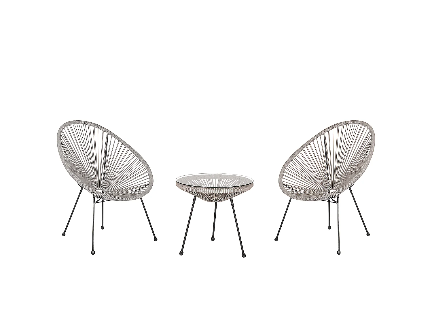 Ensemble pour bistro ACAPULCO II Gris clair