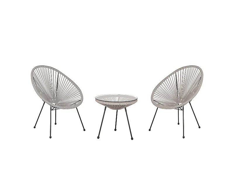 Ensemble pour bistro ACAPULCO II Gris clair