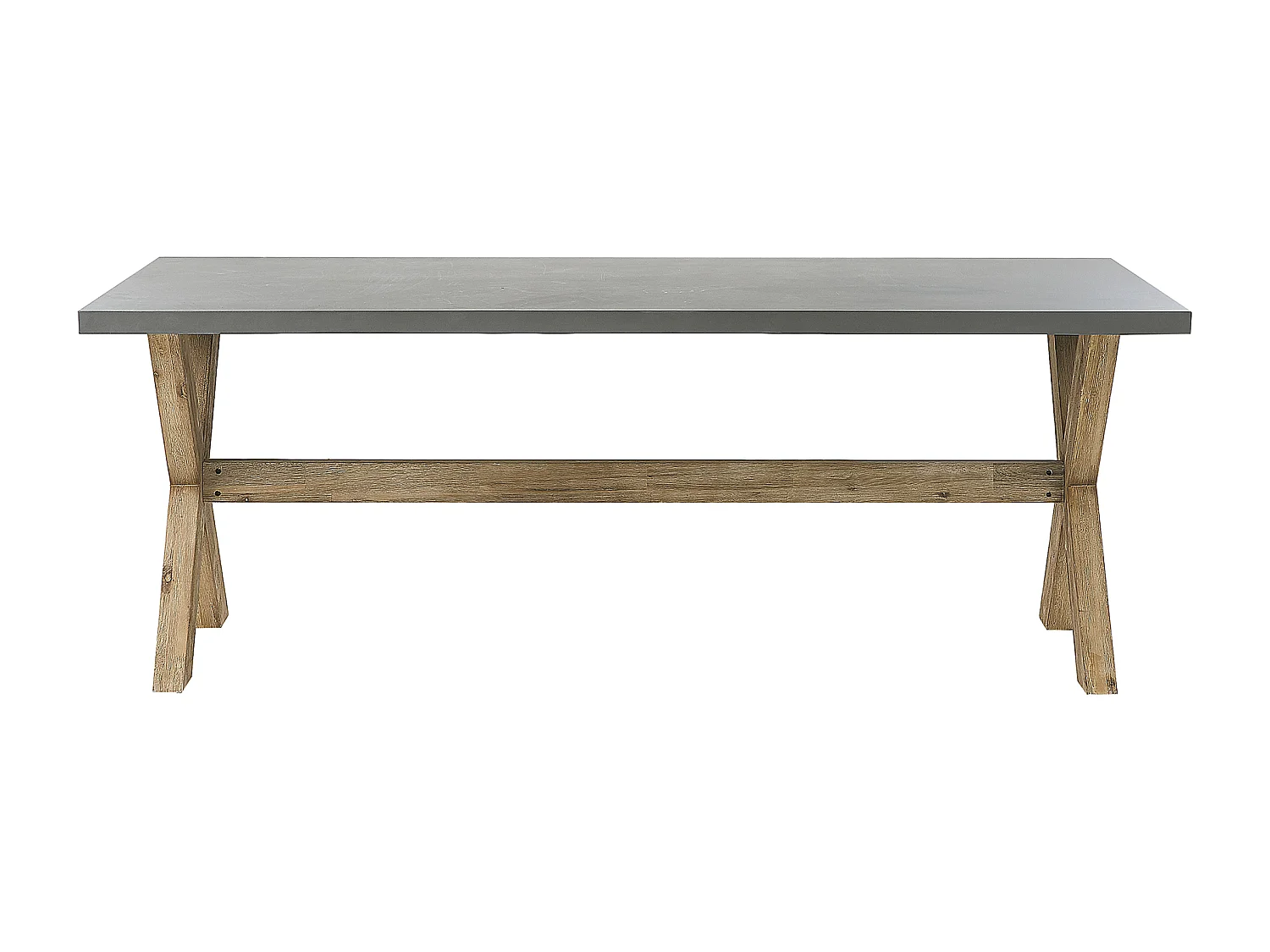 Gartenset Tisch 200x100 cm 6 Hocker Betonplatte Akazienholz Rustikal Olbia