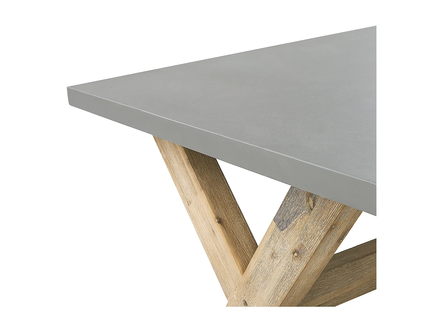 Gartenset Tisch 200x100 cm 6 Hocker Betonplatte Akazienholz Rustikal Olbia