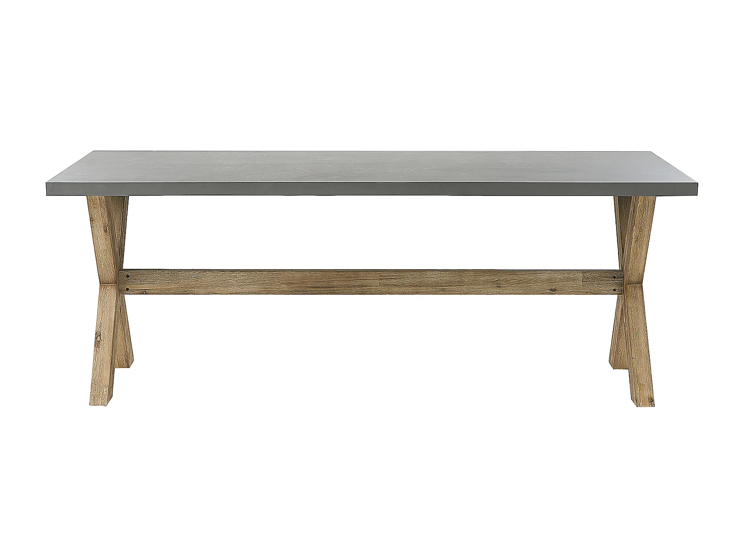 Salle à manger de jardin avec tabourets 6 places OLBIA Béton Gris