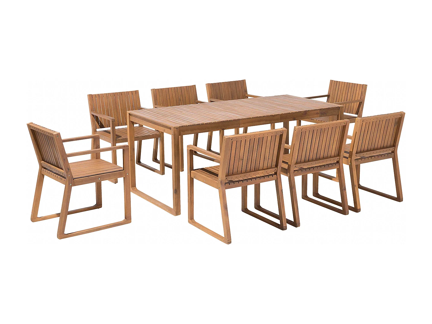 Salle à manger de jardin 8 places SASSARI Acacia Marron