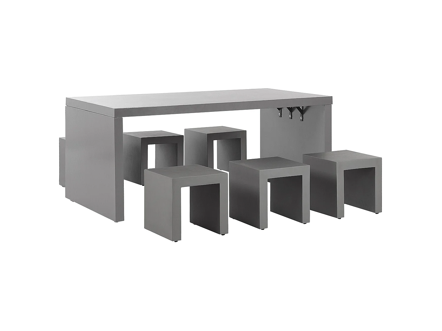 Garden Dining Set with Stools 6 Seater TARANTO Grey Concrete