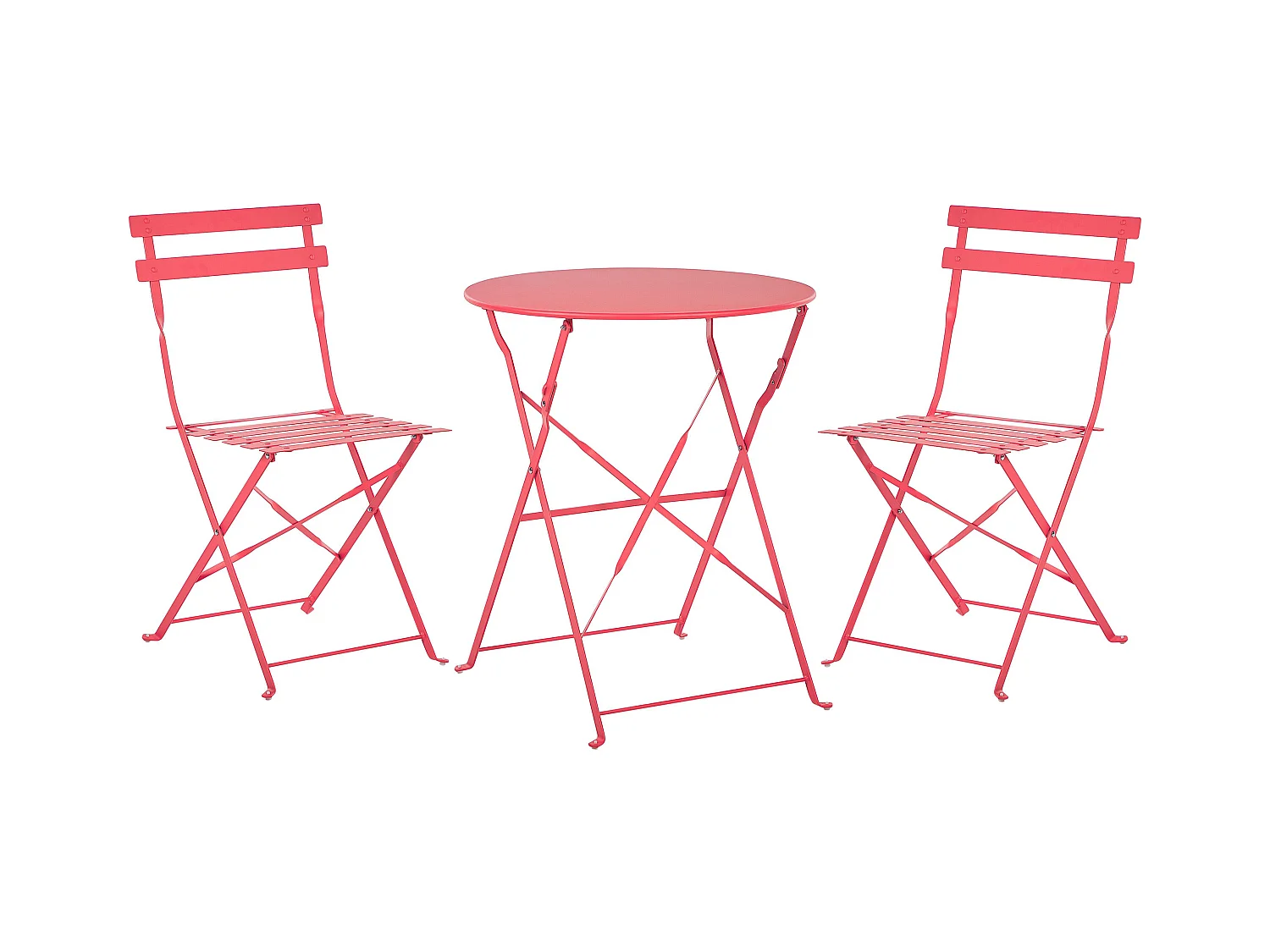 Ensemble pour bistro Pliant FIORI Métal Rouge
