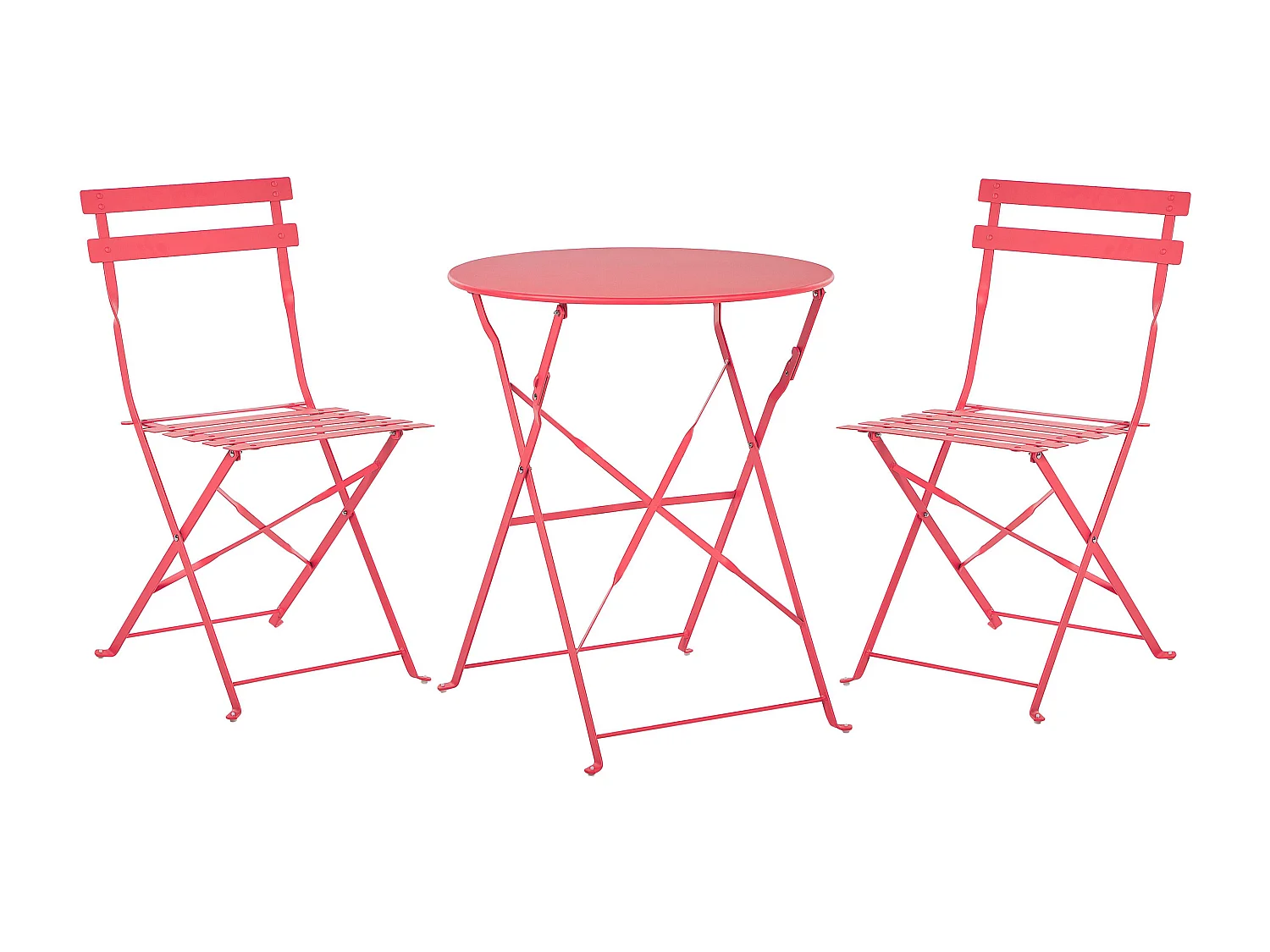 Ensemble pour bistro Pliant FIORI Métal Rouge