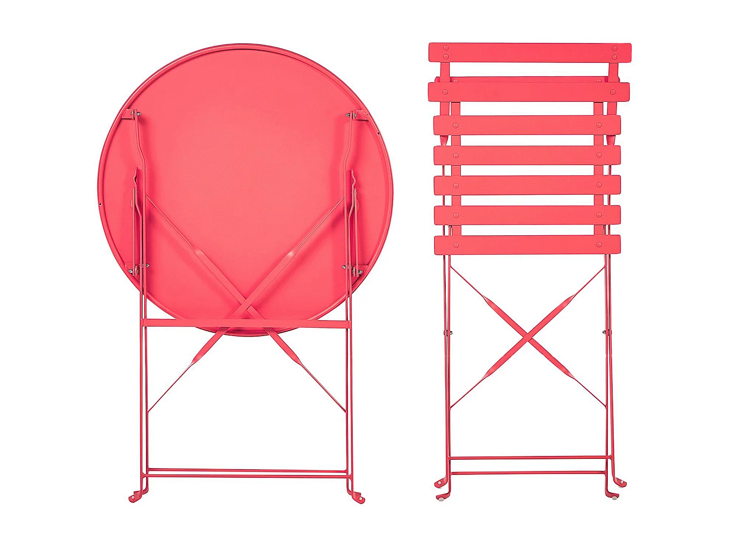 Ensemble pour bistro Pliant FIORI Métal Rouge