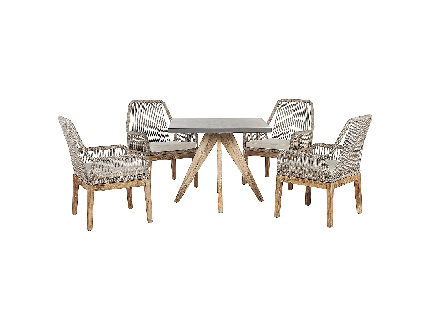 Gartenmöbel Set 4-Sitzer OLBIA inkl. Kissen Beton Beige
