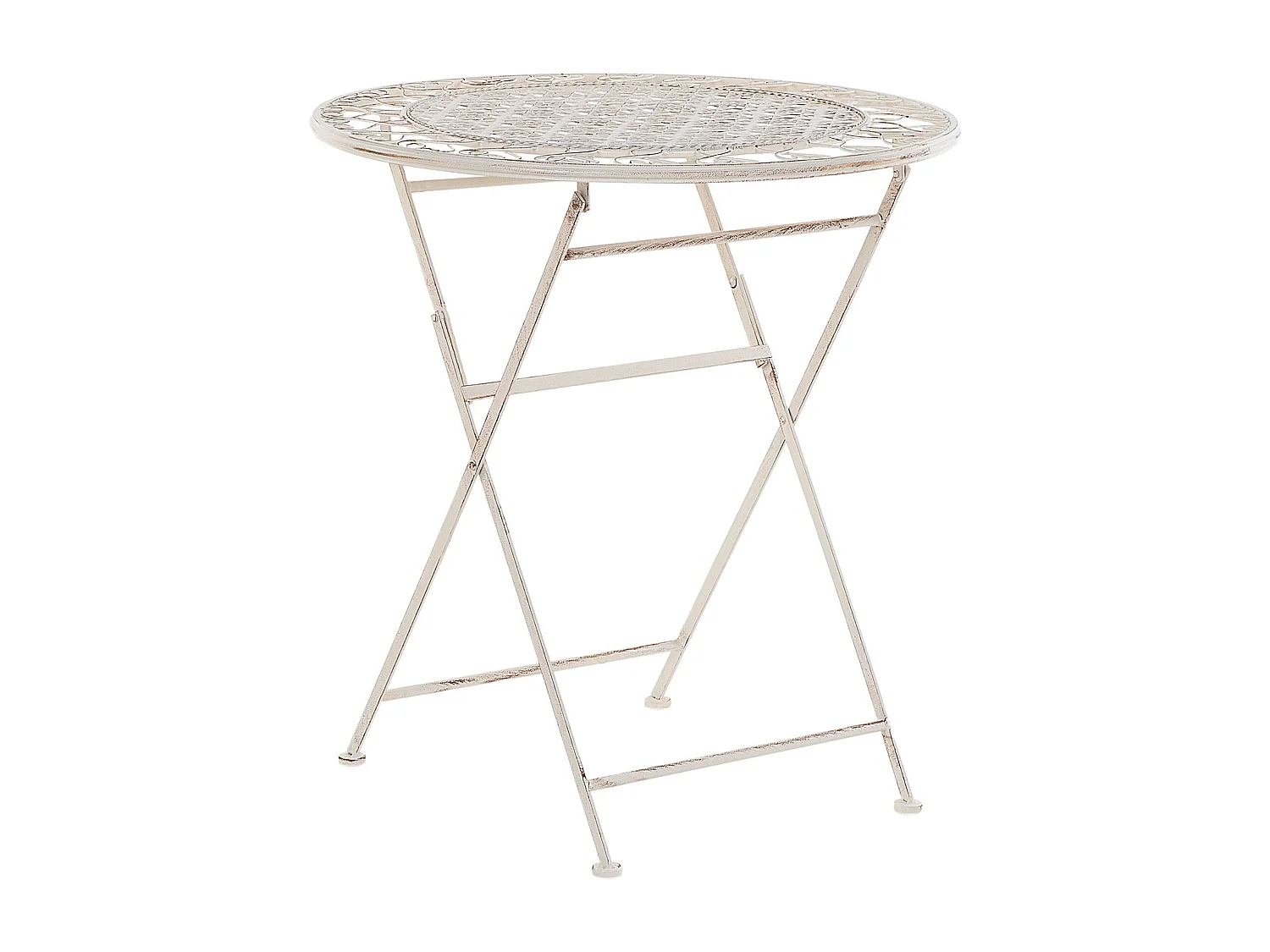 Ensemble pour bistro Pliant TRIESTE Métal Beige clair