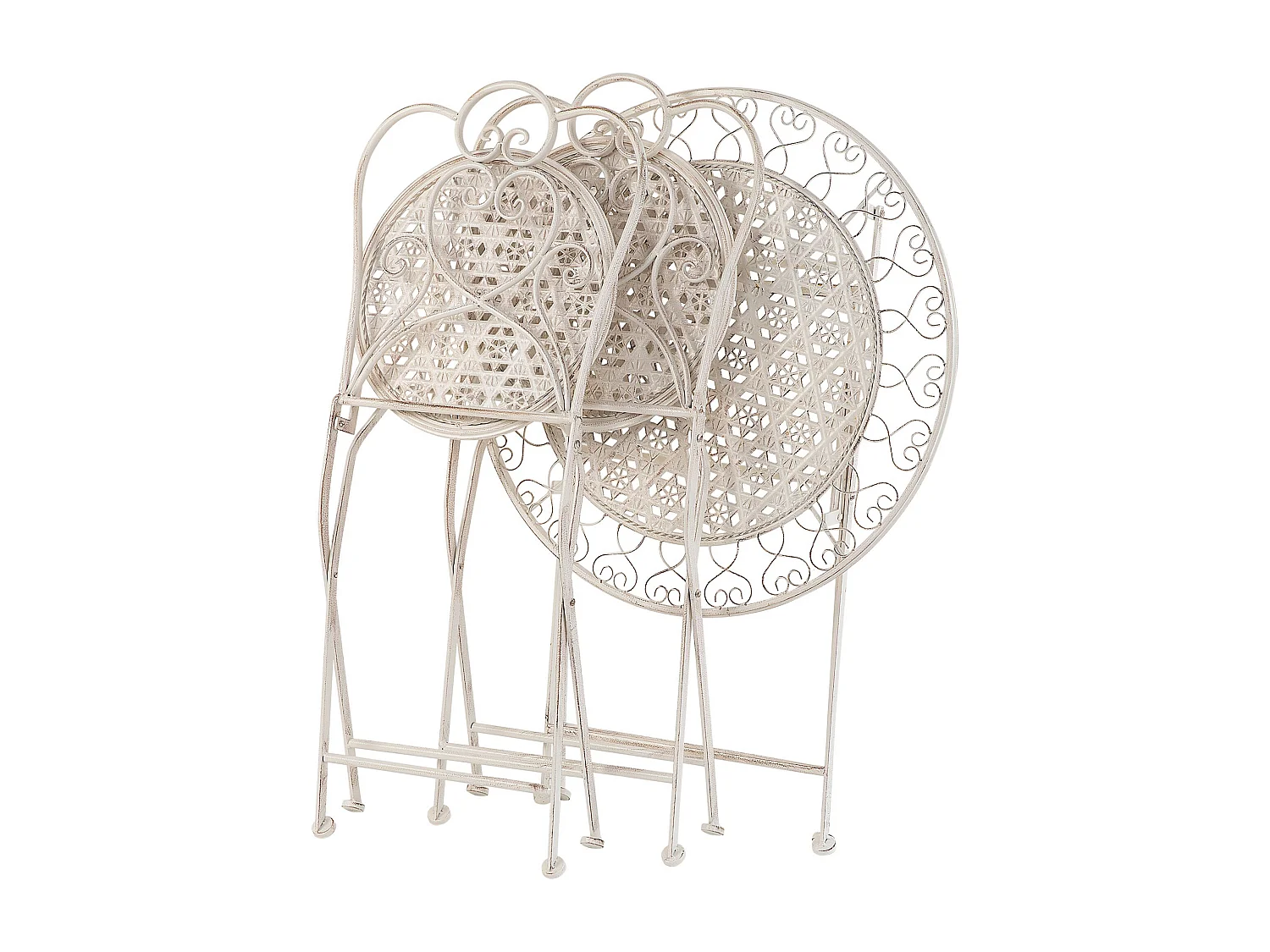 Ensemble bistrot Pliant TRIESTE Métal Beige clair