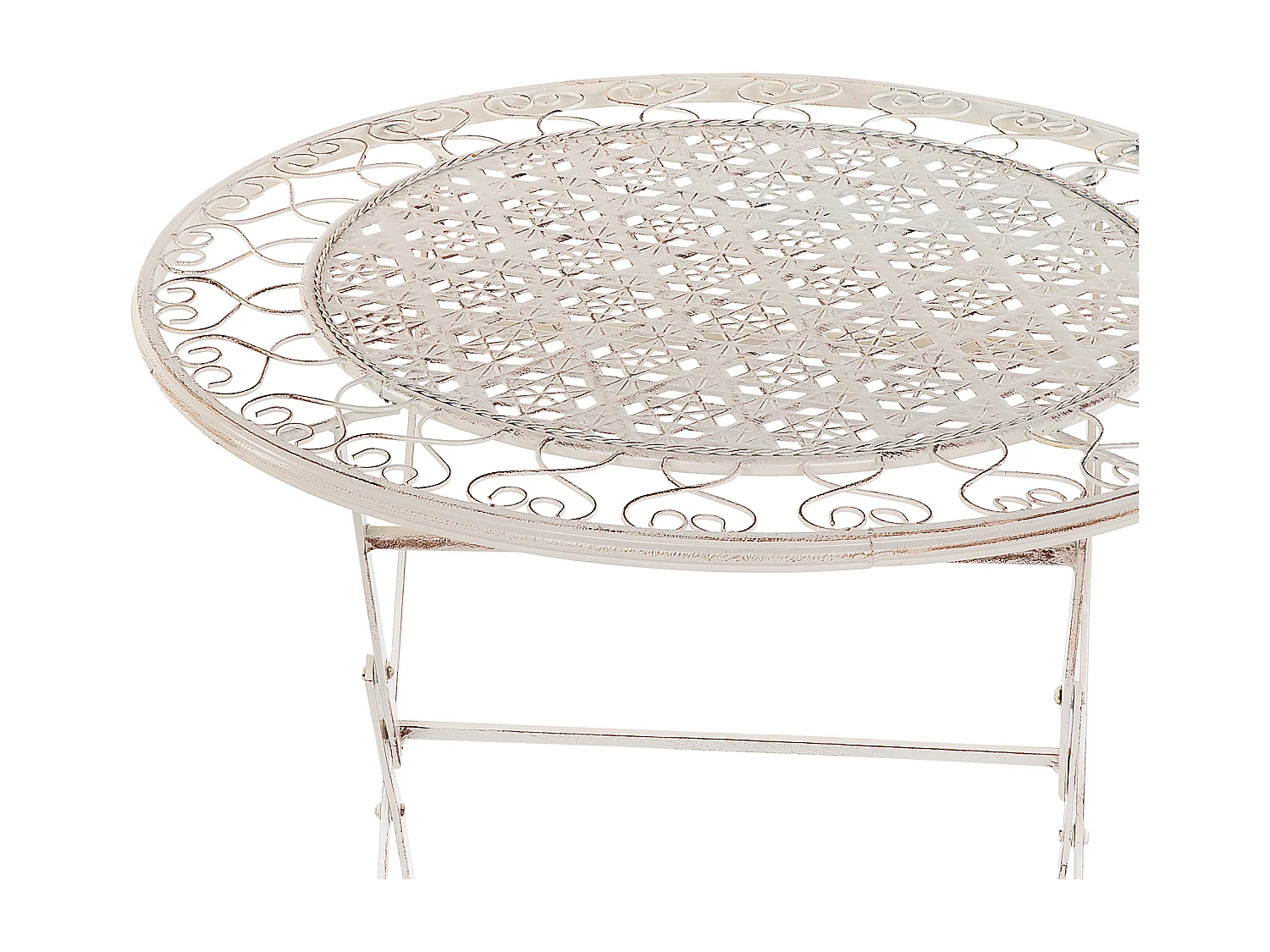 Ensemble bistrot Pliant TRIESTE Métal Beige clair