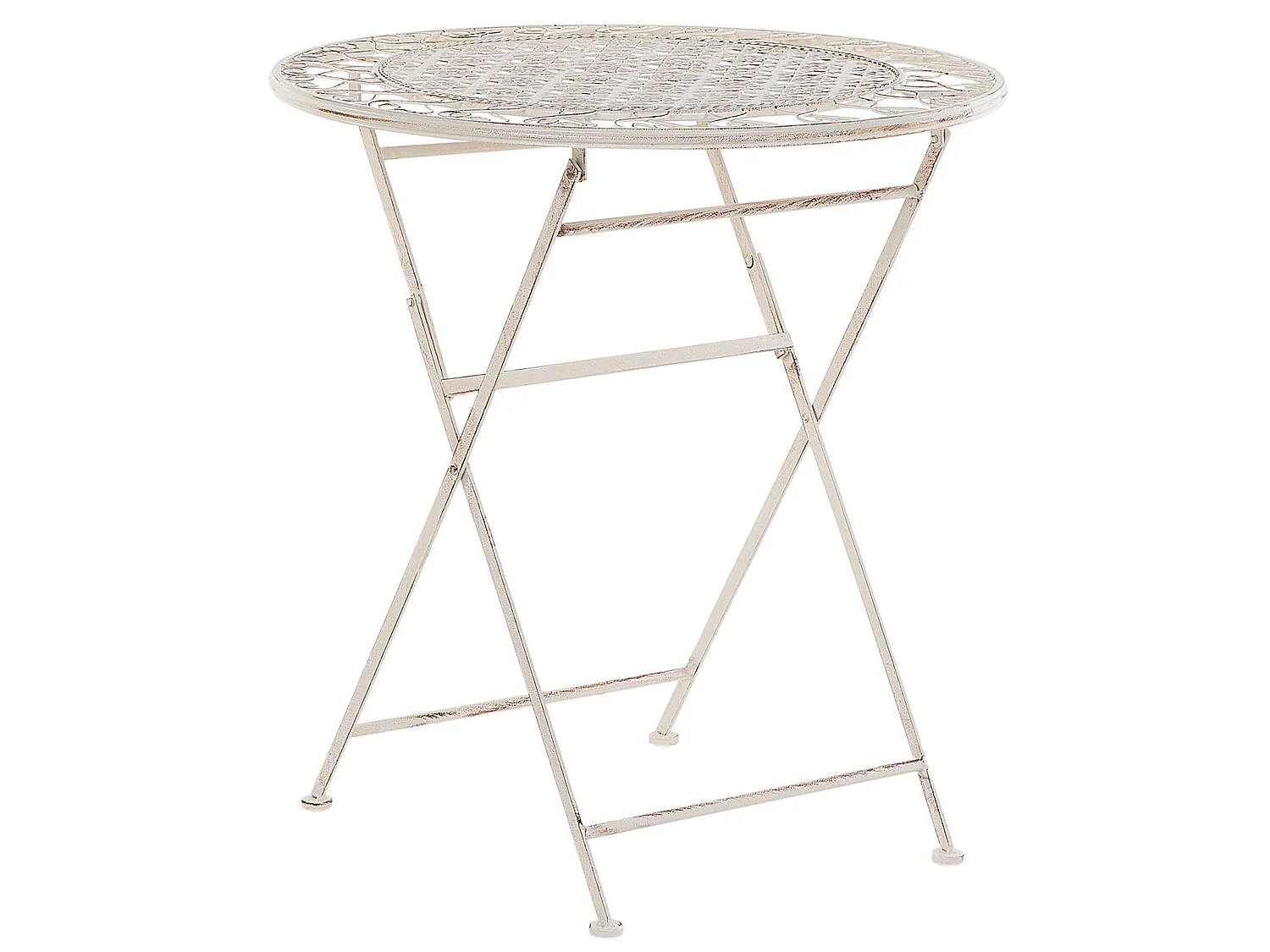 Bistro Set Folding TRIESTE Metal Light Beige