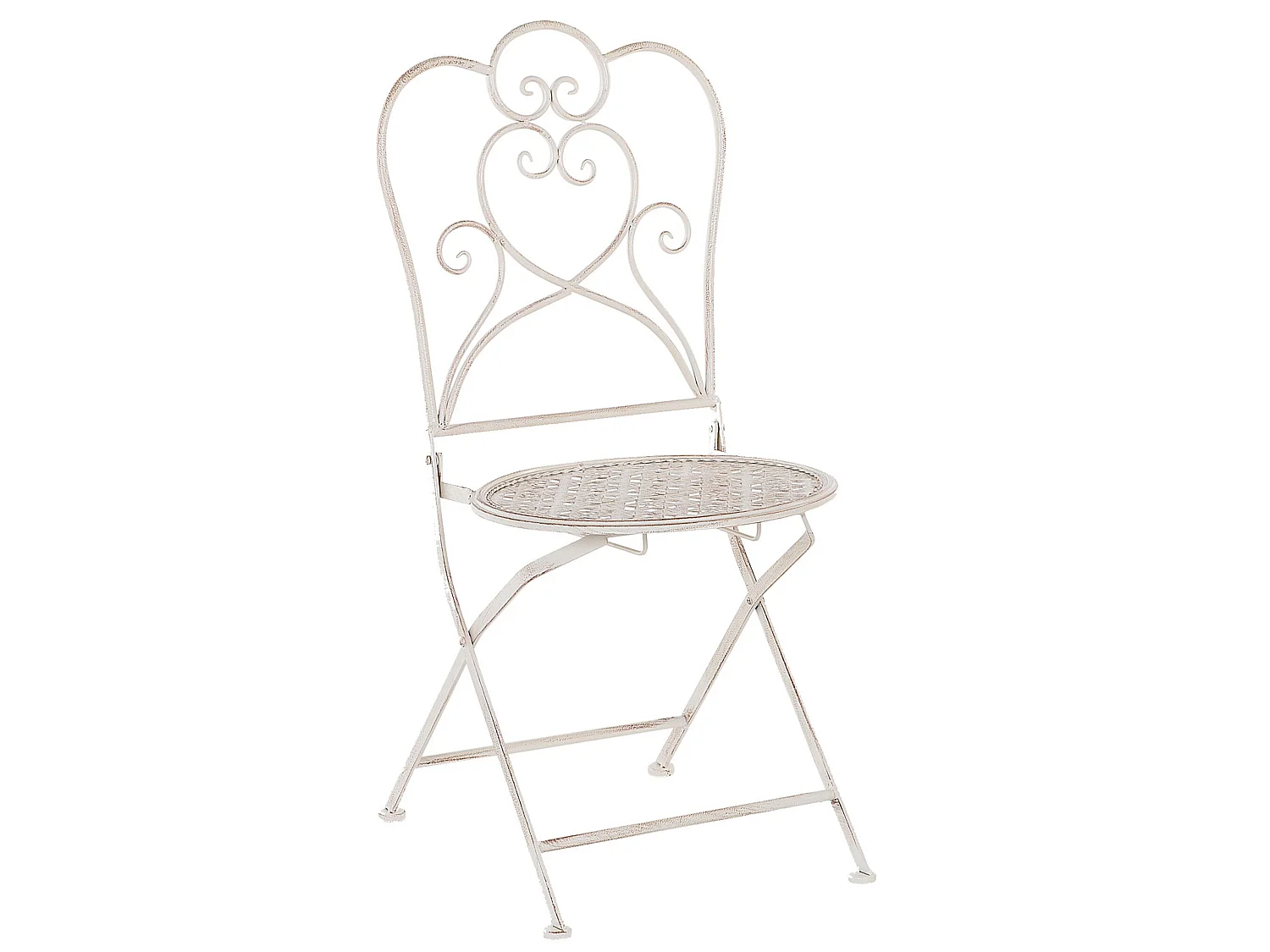 Bistro Set Folding TRIESTE Metal Light Beige