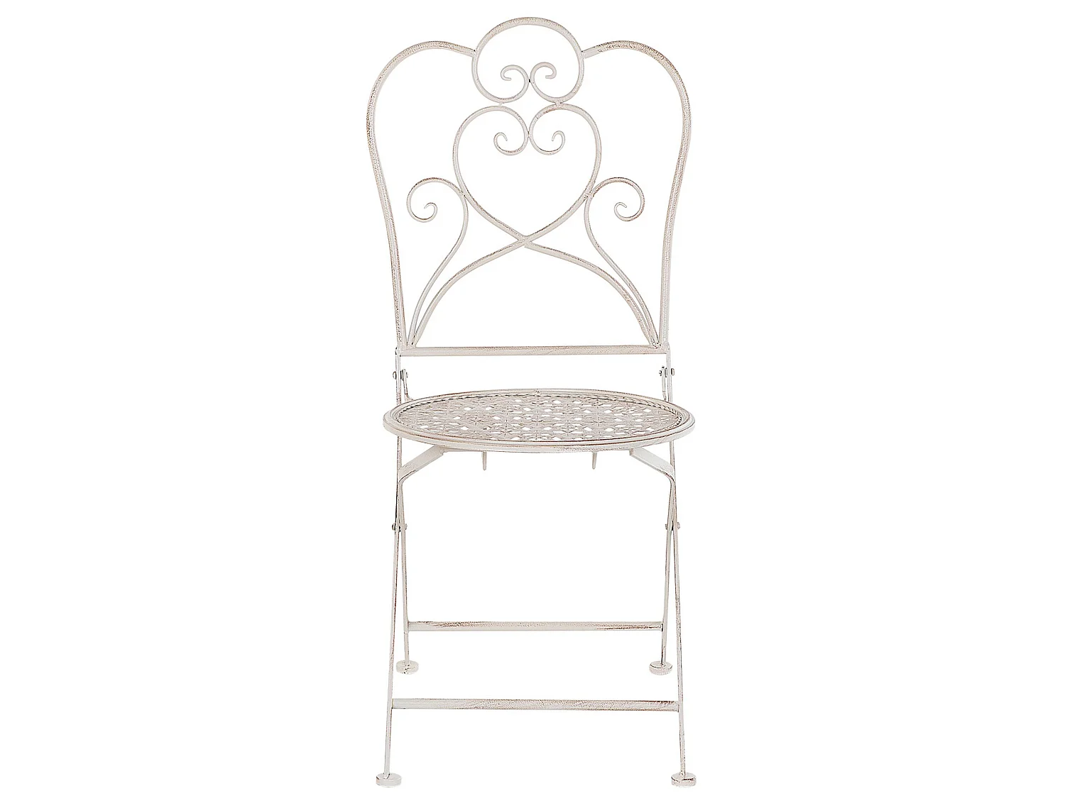Bistro Set Folding TRIESTE Metal Light Beige