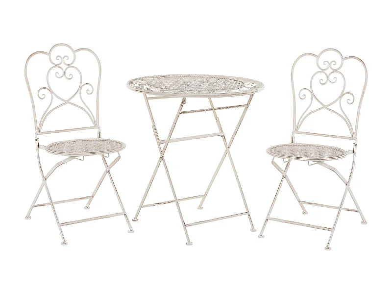 Bistro Set klappbar TRIESTE Metall Hellbeige
