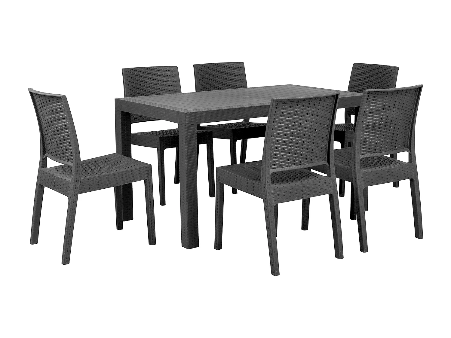 Zestaw ogrodowy dla 6 osób FOSSANO Grafitowy