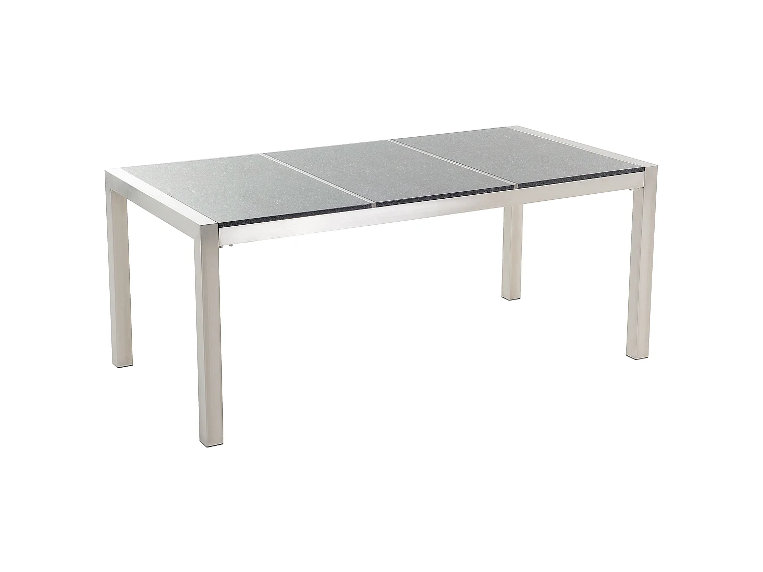Conjunto de refeições de jardim 6 lugares GROSSETO Placa tripla Granito Polido Cinzento/Creme