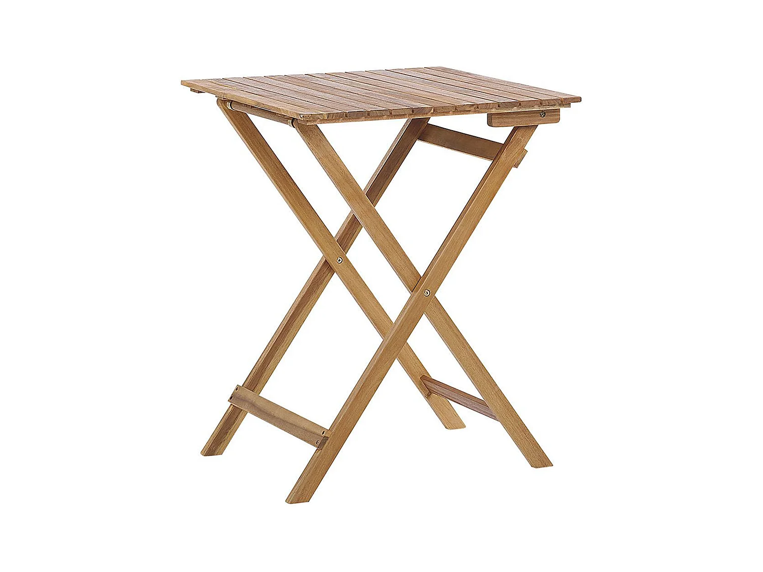 Balkonset hellbraun Akazienholz Tisch quadratisch 58x58 cm mit 2 Stühlen Terni