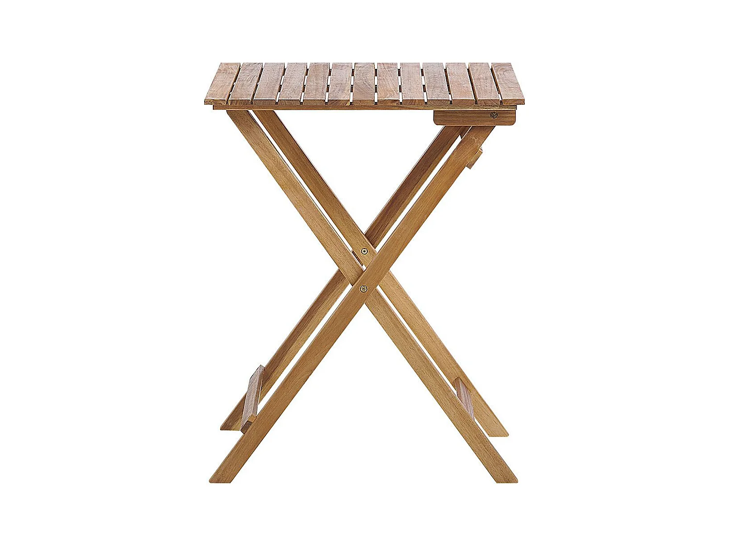 Balkonset hellbraun Akazienholz Tisch quadratisch 58x58 cm mit 2 Stühlen Terni