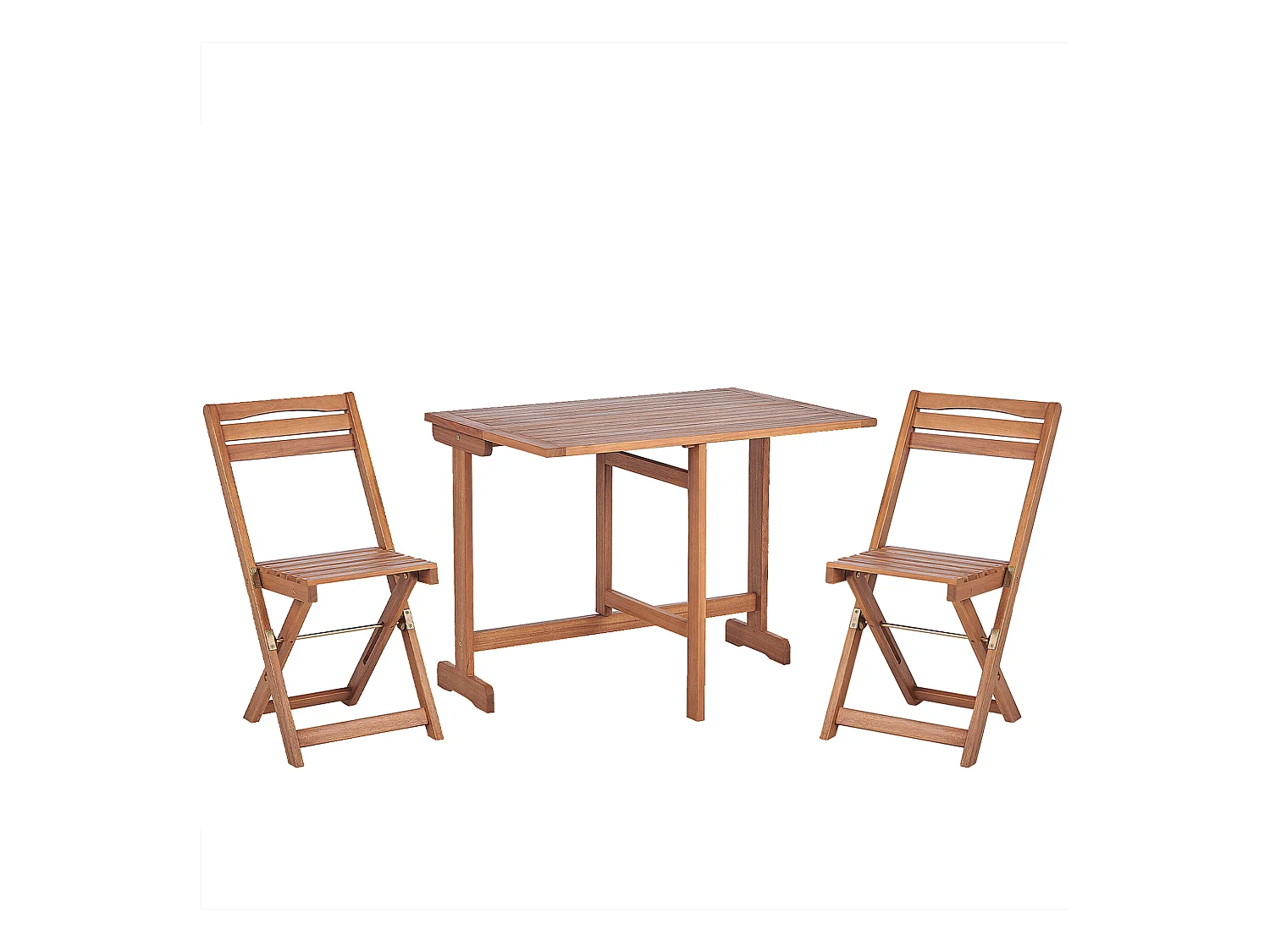 Balkonset Akazienholz hellbraun 3-teilig Tisch 2 Stühle zusammenklappbar Lenola