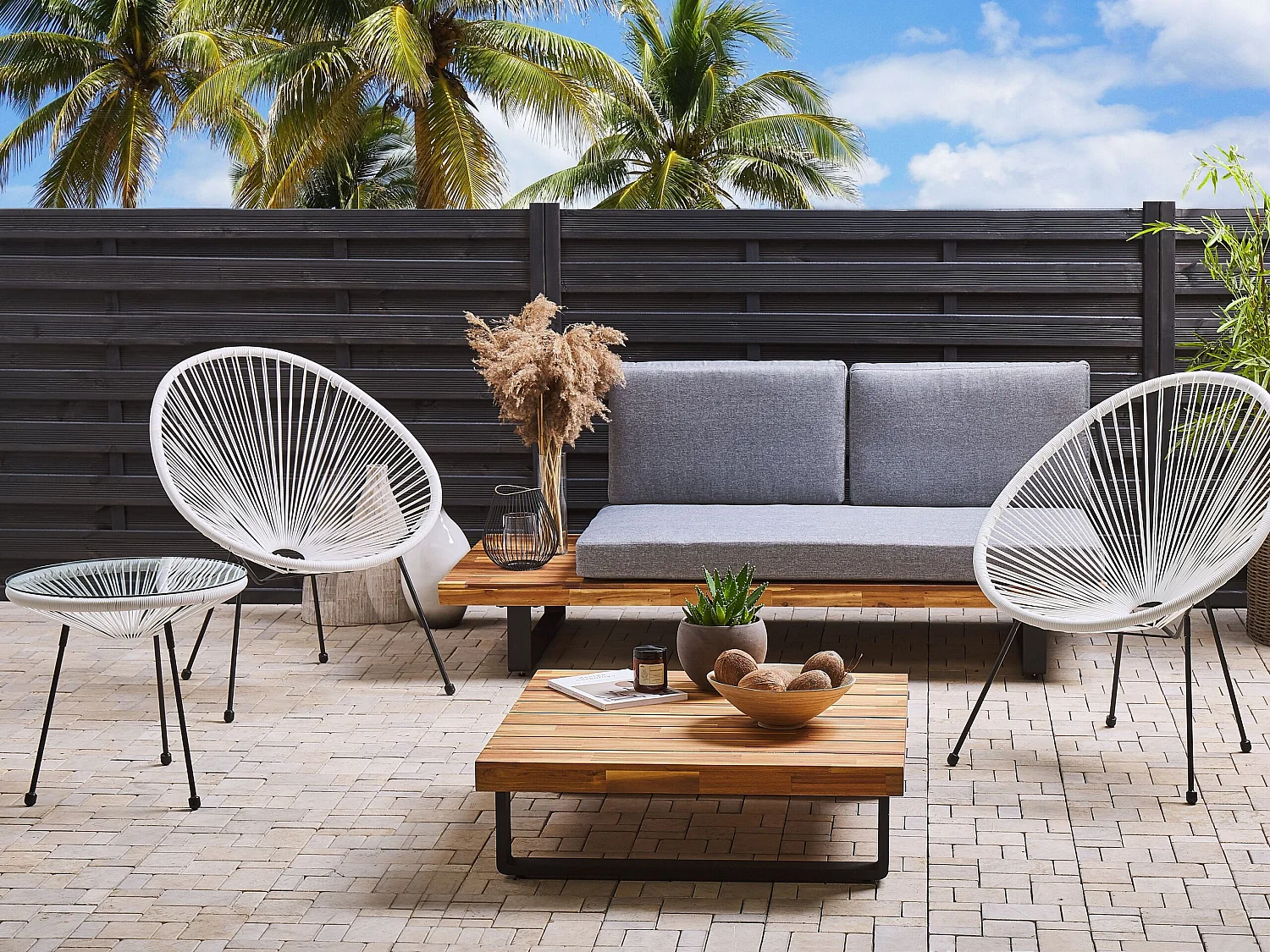 Ensemble pour bistro ACAPULCO II Blanc