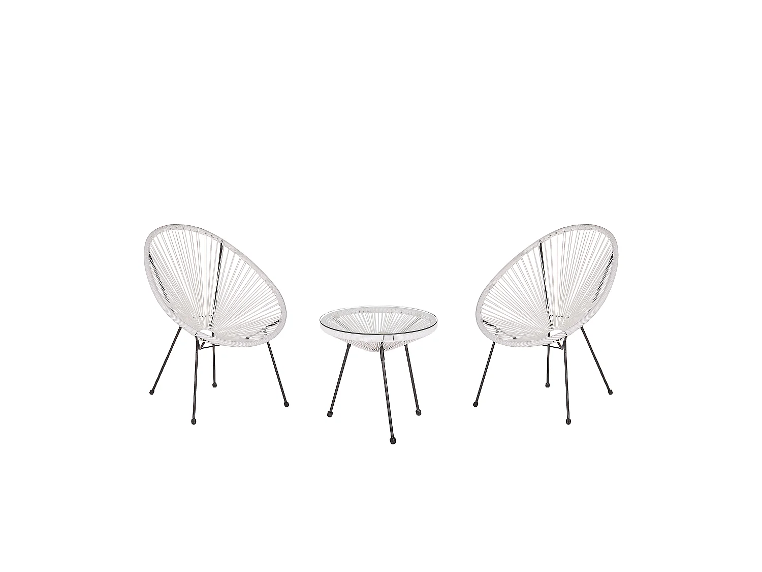 Ensemble bistrot ACAPULCO II Polyrotin Blanc