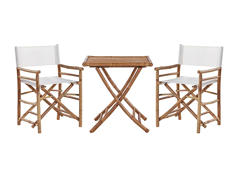 Ensemble pour bistro Pliant MOLISE Bambou Marron