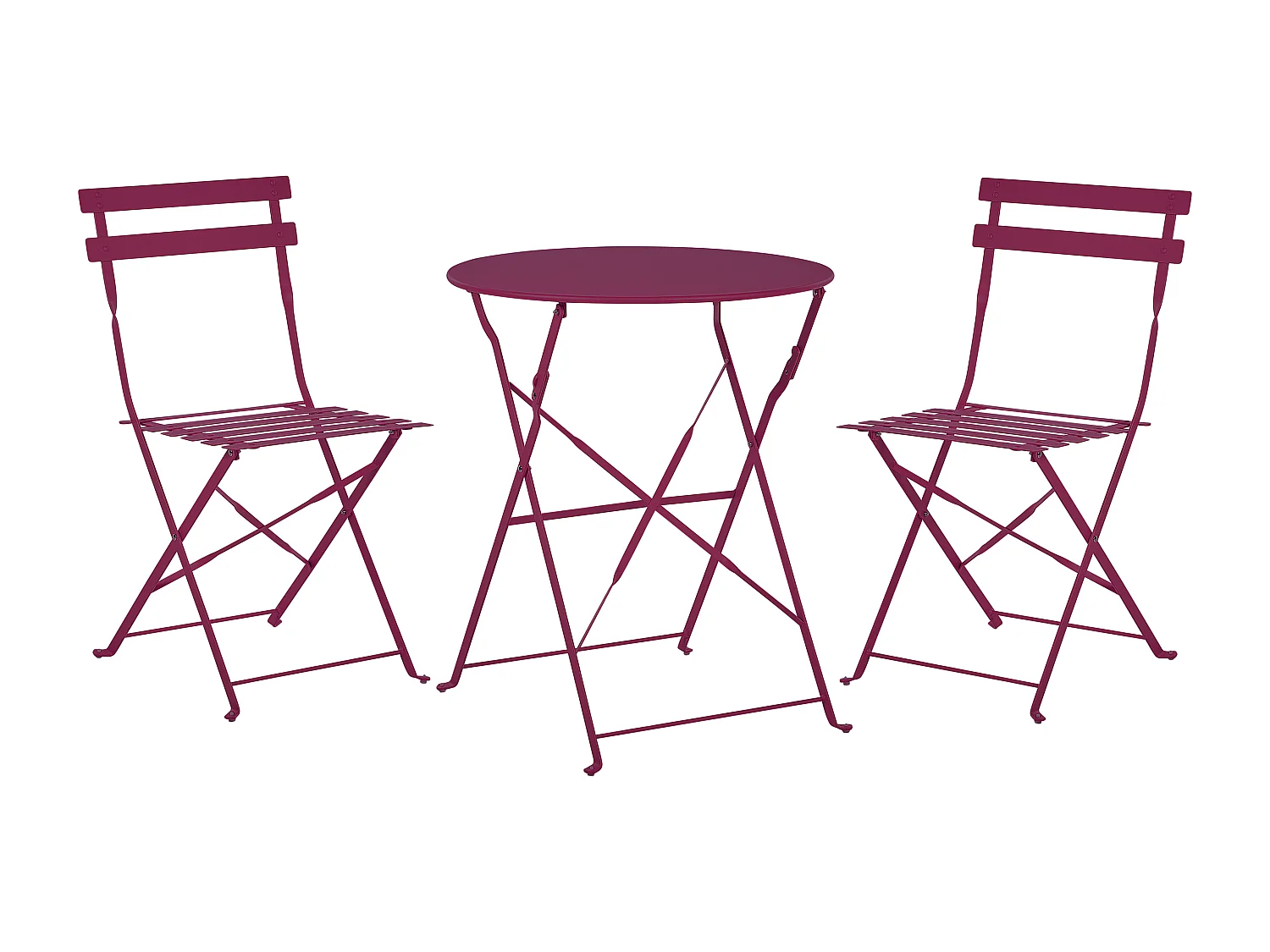 Ensemble pour bistro Pliant FIORI Métal Rouge Bordeaux