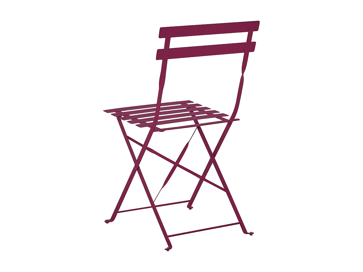 Ensemble bistrot Pliant FIORI Métal Rouge Bordeaux