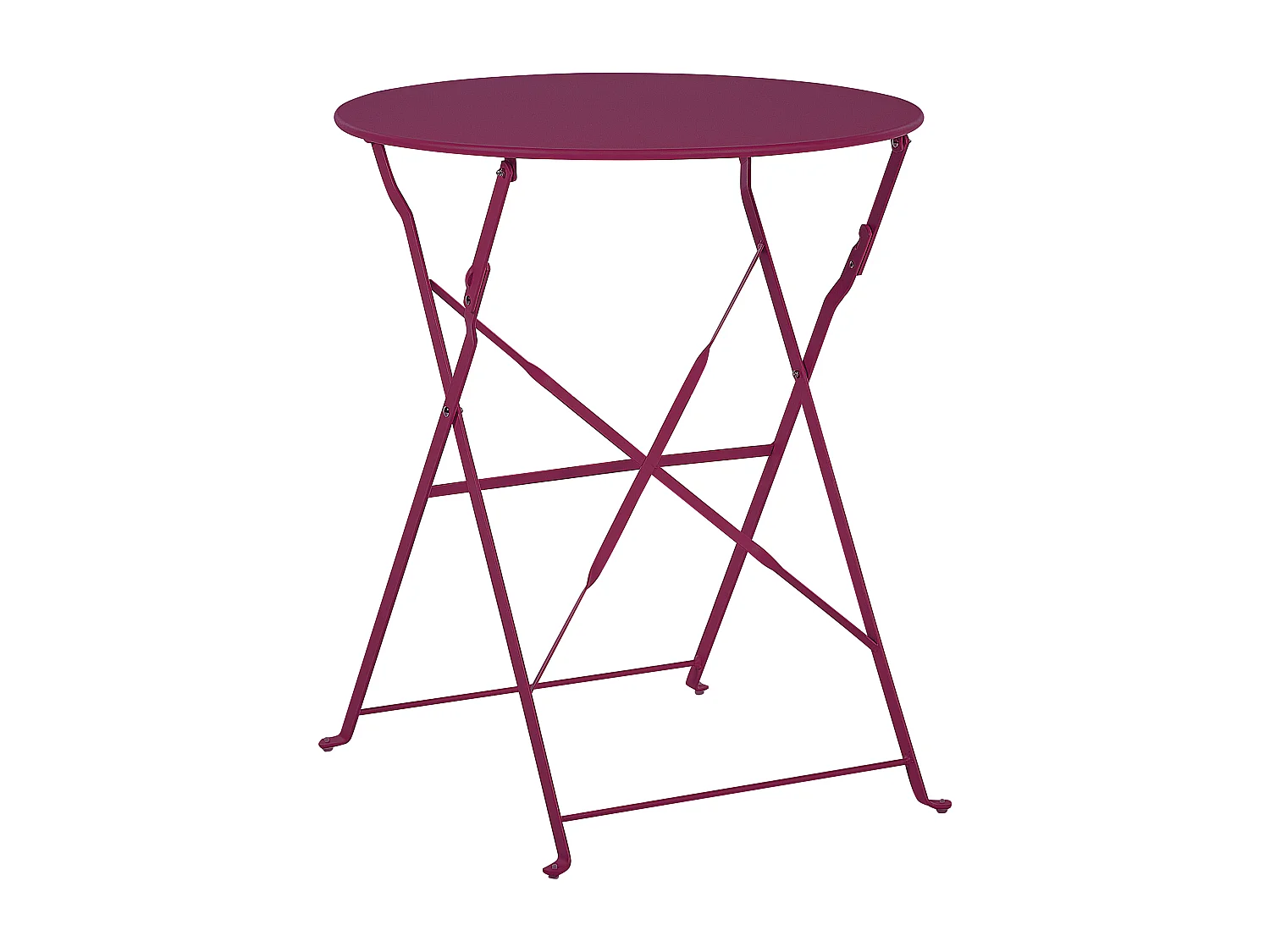 Ensemble bistrot Pliant FIORI Métal Rouge Bordeaux