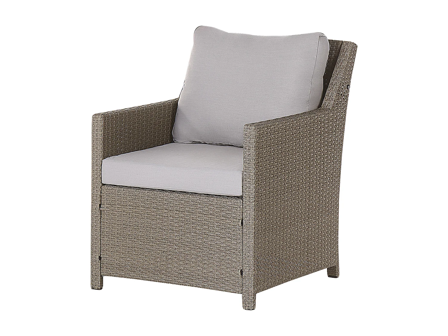 Loungeset met tafel en ottomaan 5-zitter FONTI met kussens Taupe