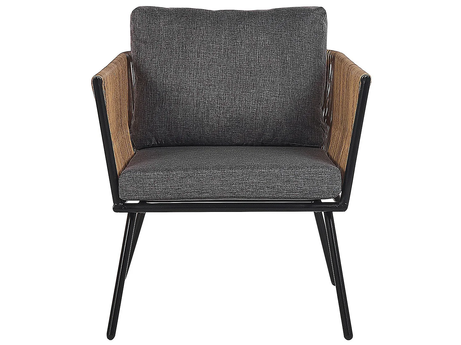 Bistro Set inkl. Kissen GARGANO Polyrattan Hellbraun