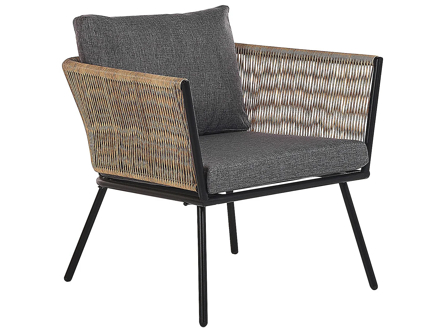 Bistro Set inkl. Kissen GARGANO Polyrattan Hellbraun