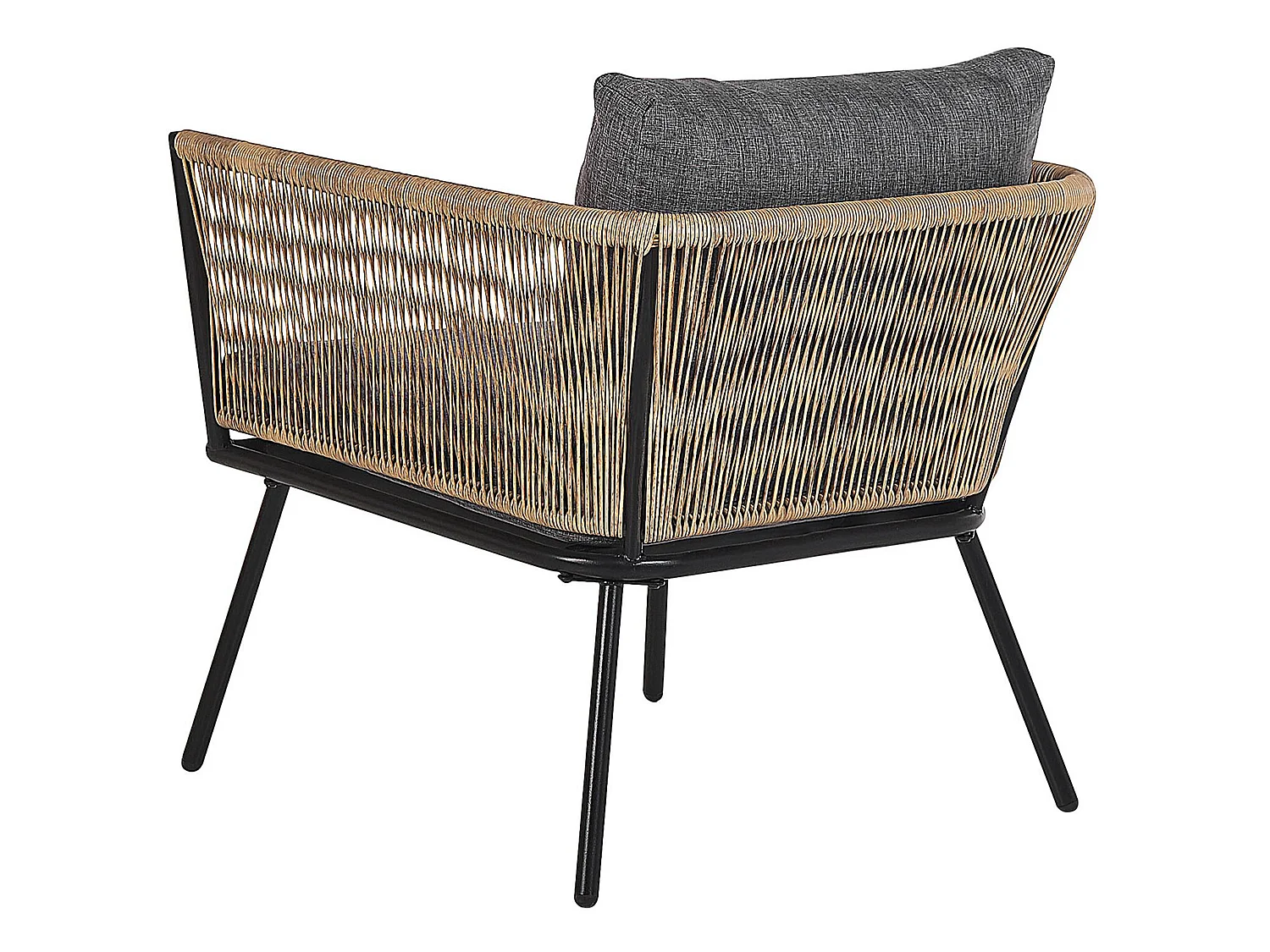 Bistro Set inkl. Kissen GARGANO Polyrattan Hellbraun