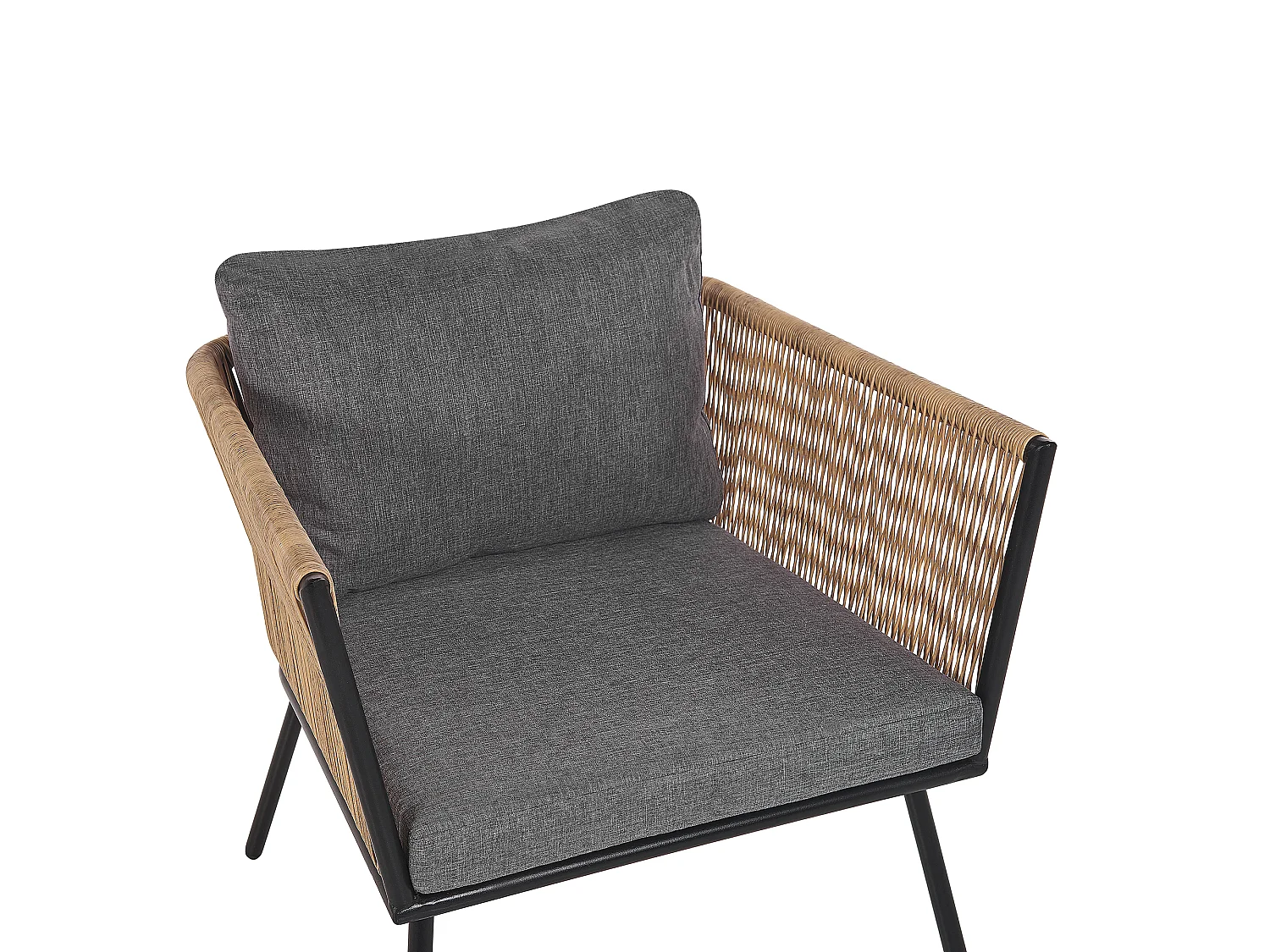 Bistro Set inkl. Kissen GARGANO Polyrattan Hellbraun