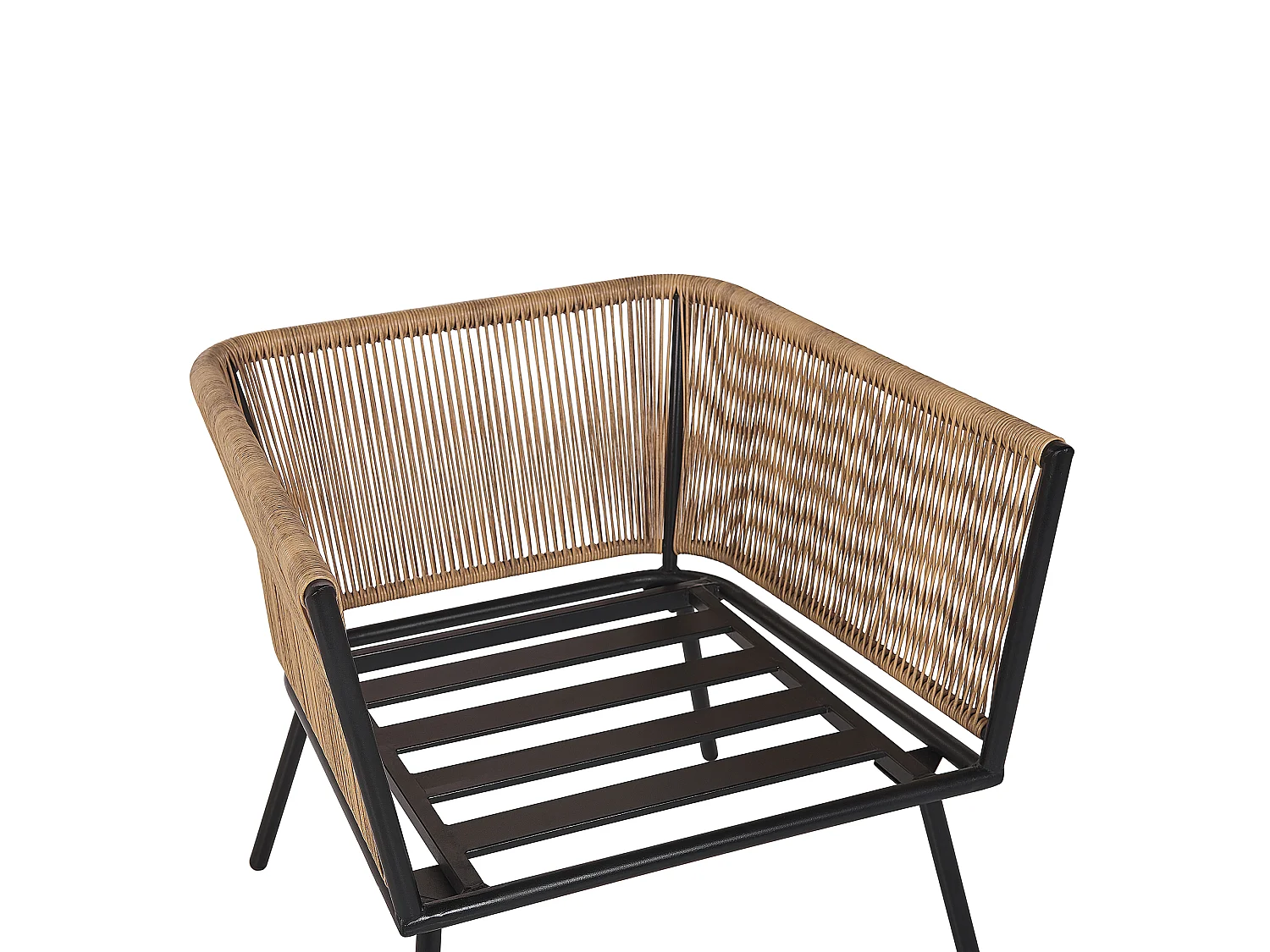 Bistro Set inkl. Kissen GARGANO Polyrattan Hellbraun