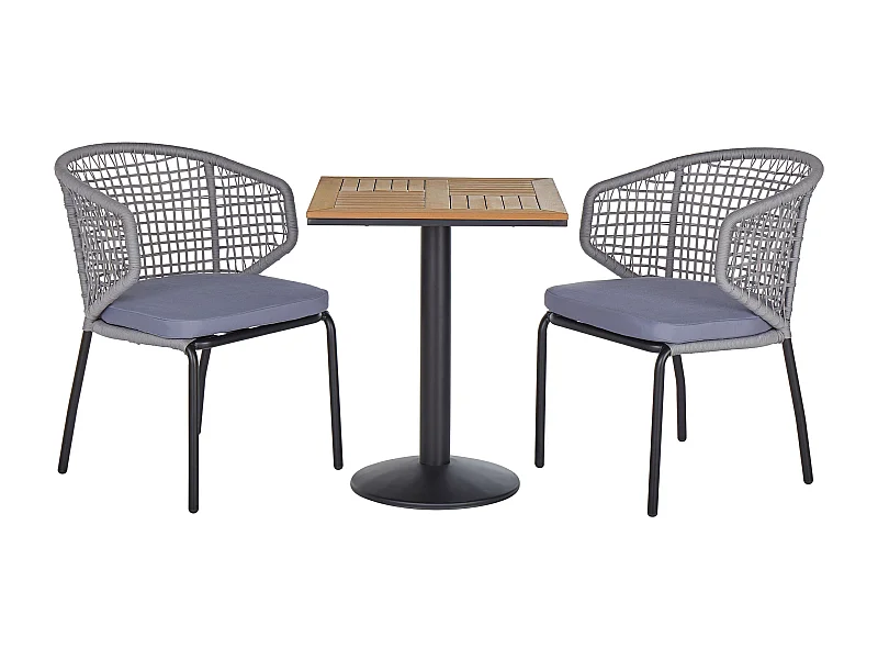 Bistroset met kussen Metaal Grijs PALMI