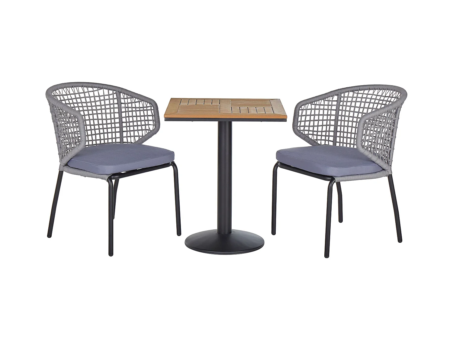 Set bistrot con cuscini PALMI Metallo Grigio