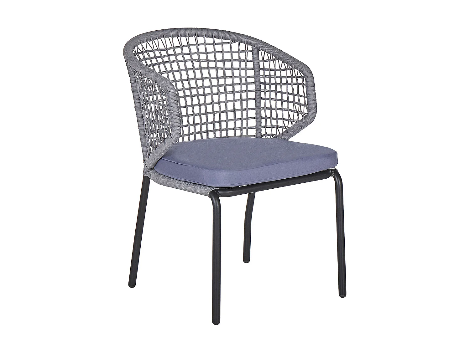 Ensemble bistrot avec coussins PALMI Métal Gris