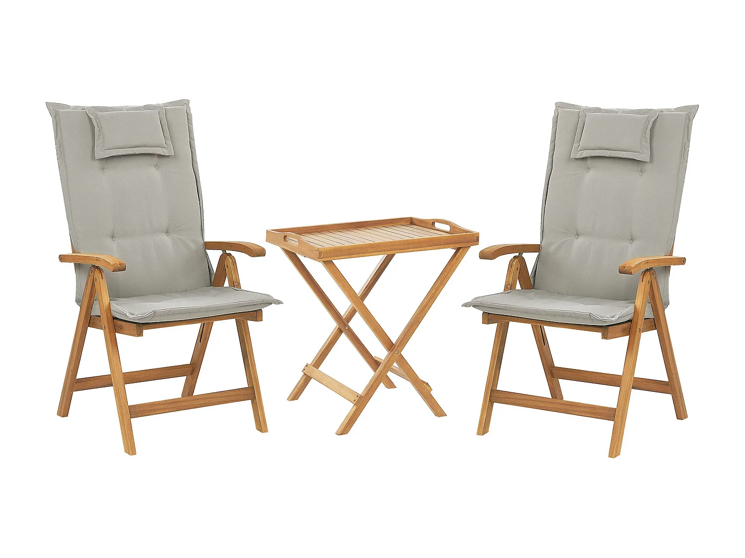 Ensemble pour bistro avec coussins Pliant JAVA Acacia Taupe