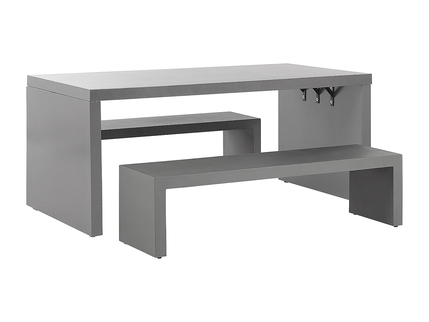 Set da pranzo da giardino con panche 4 posti TARANTO Cemento Grigio