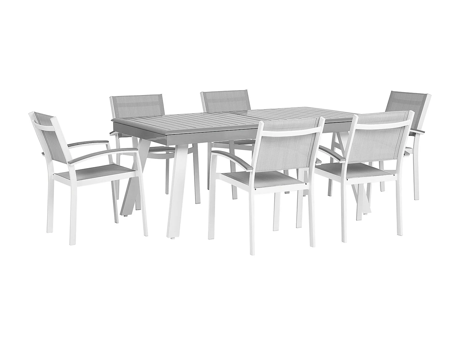 Set da pranzo da giardino 6 posti PERETA Metallo Grigio