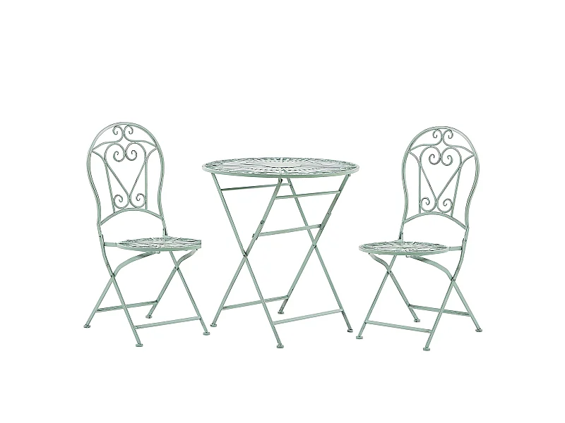 Garten Bistro Set Balkon Terasse 2er grün zusammenklappbar Trento